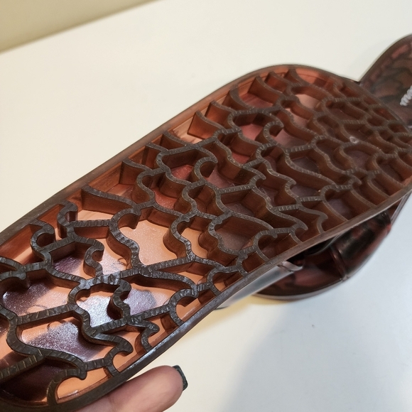 J Crew Jelly Slides Cross Straps Sandals Fits 8 - Picture 2 of 11